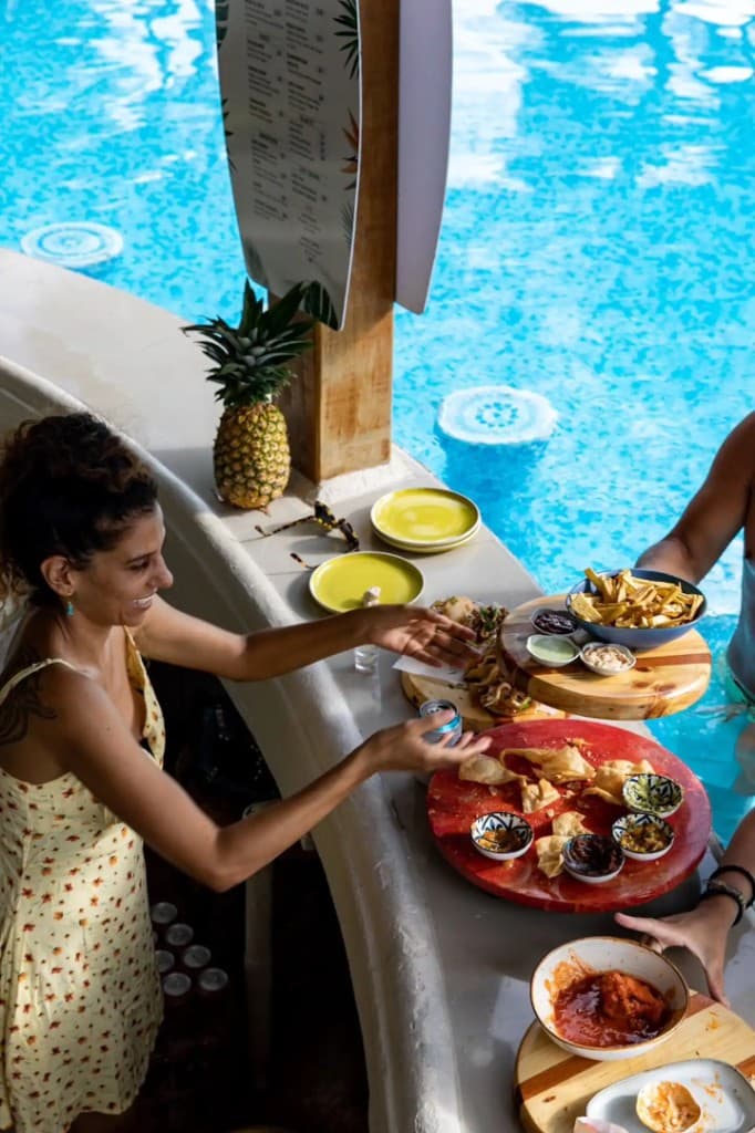 Poolside dining
